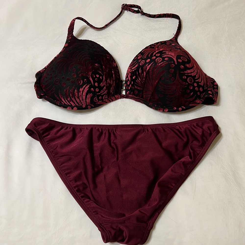 3 Piece Kandace Pelletier Swimwear Top Large and Bottom Small/Medium Festival